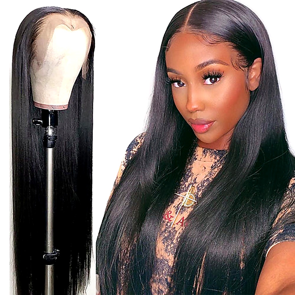Model wearing long straight Sandada hair